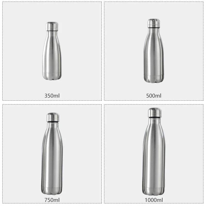 0.75/1 Liter Stainless Steel Canteen Kettle Outdoor Camping Hiking Water Bottle Portable Large Capacity Leakproof Drinking Bottl - MOUNT