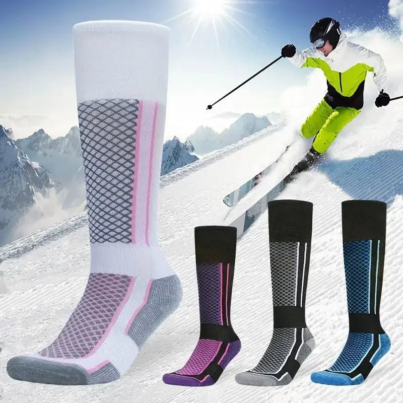 1 Pair Winter Warm Thickening Ski Stockings Hiking Socks For Women Men Children Anti - Cold Skiing Outdoor High Sports Stockings - MOUNT