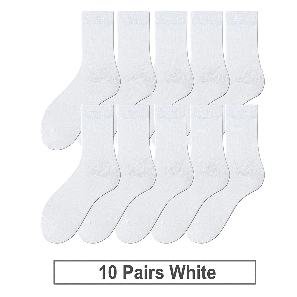 
                  
                    10 Pairs/Lot New Men's Cotton Socks New styles Black Business Men Socks Soft Breathable Autumn Spring for Male White - MOUNT
                  
                