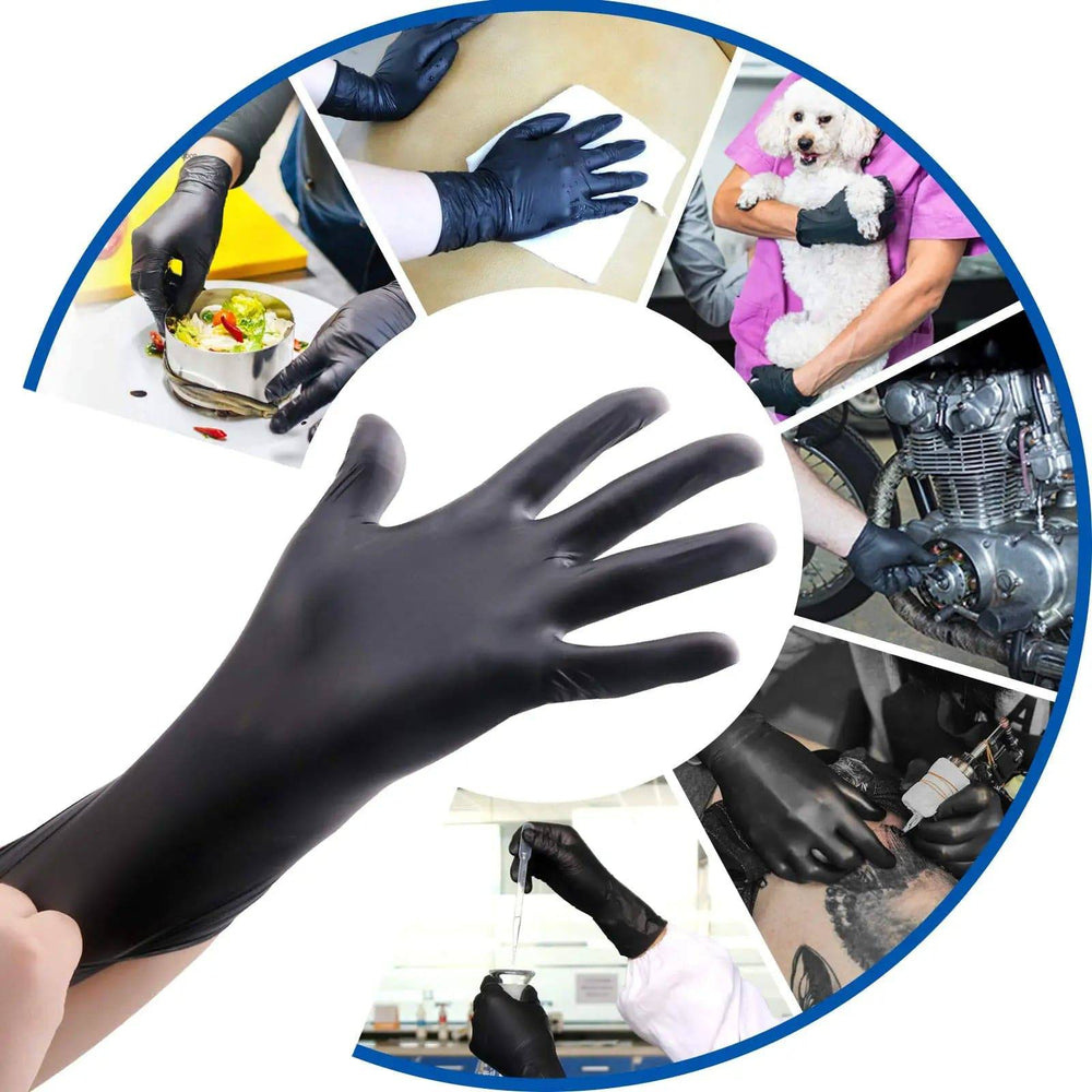 
                  
                    100 Pack Disposable Black Nitrile Gloves For Household Cleaning Work Safety Tools Gardening Gloves Kitchen Cooking Tools Tatto - MOUNT
                  
                