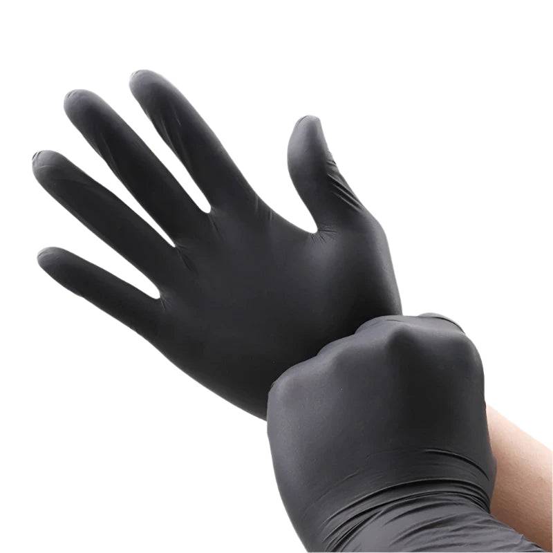 100 Pack Disposable Black Nitrile Gloves For Household Cleaning Work Safety Tools Gardening Gloves Kitchen Cooking Tools Tatto - MOUNT