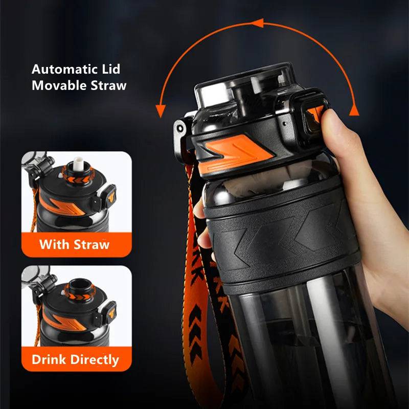 1000ml/1500ml High Quality Tritan Material Water Bottle With Straw Portable Durable Gym Fitness Outdoor Sport Drinking Bottle - MOUNT