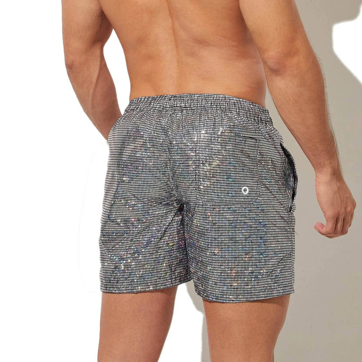 
                  
                    150g Mens Summer Beach Shorts Plus Size Glittering Swimming Boxer Underpants 100% Polyester Solid Plaid String Board Short - MOUNT
                  
                