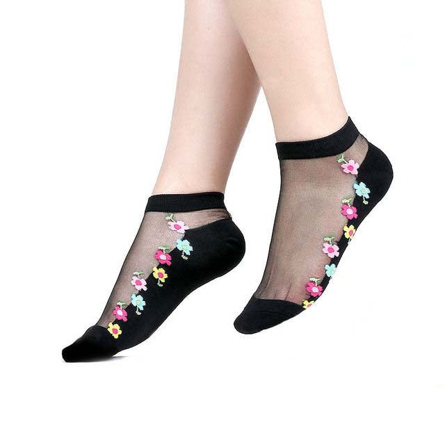
                  
                    Sexy Lace Mesh Socks Transparent for women Ankle Thin Socks
                  
                
