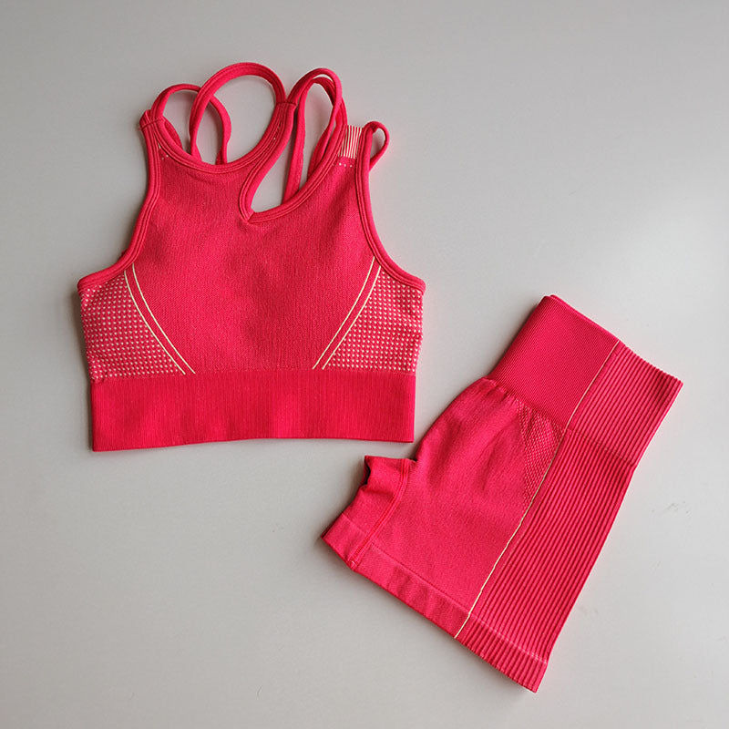 
                  
                    Quick-drying Running Sports Women's Beauty Back Bra Seamless High-elastic Shorts Two-piece Fitness Suit
                  
                