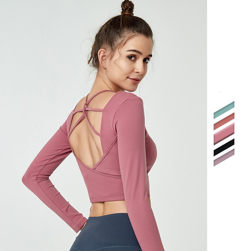 
                  
                    SHINBENE Sexy Plain Backless Yoga Sport Long Sleeved Shirts Women Slim Fit Anti-sweat Fitness Workout Gym Cropped Tops S-XL
                  
                
