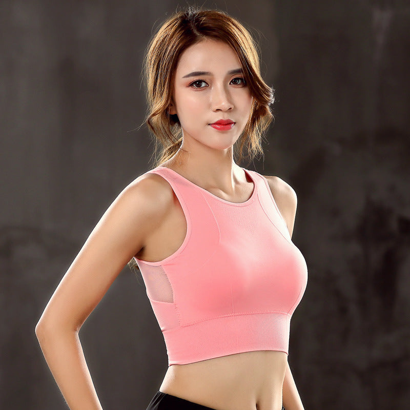 
                  
                    Women Breathable Mesh Sports Bras Shockproof Padded Athletic Gym Running Bra Solid Seamless Fitness Yoga Sport Tops Vest
                  
                