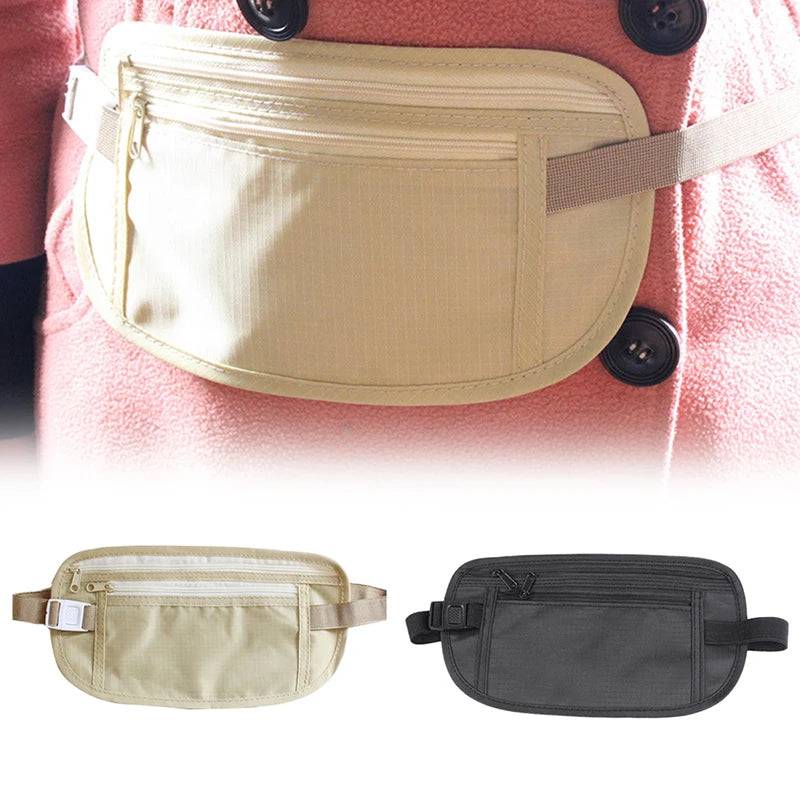 1PC Invisible Travel Waist Packs Waist Pouch for Passport Money Belt Bag Hidden Security Wallet Casual Bag For Men Women - MOUNT