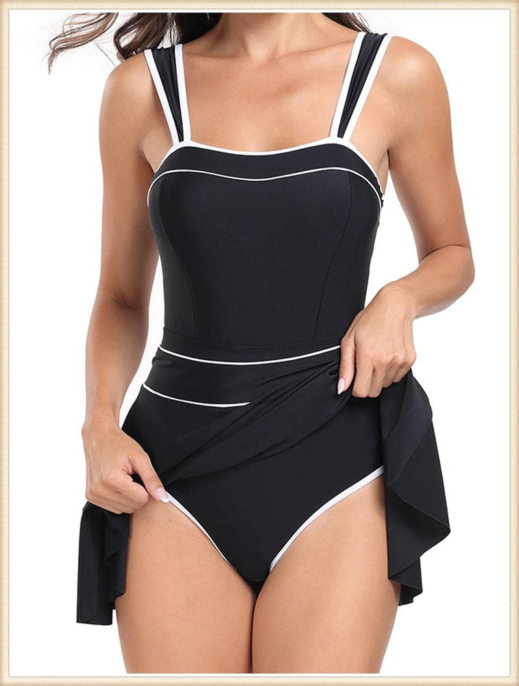 
                  
                    2 Piece Solid Bodysuit With Beach Skirt 2024 Women New Padded Bikinis Swimwear Summer Beachwear Female Bathing Swimming Suit - MOUNT
                  
                