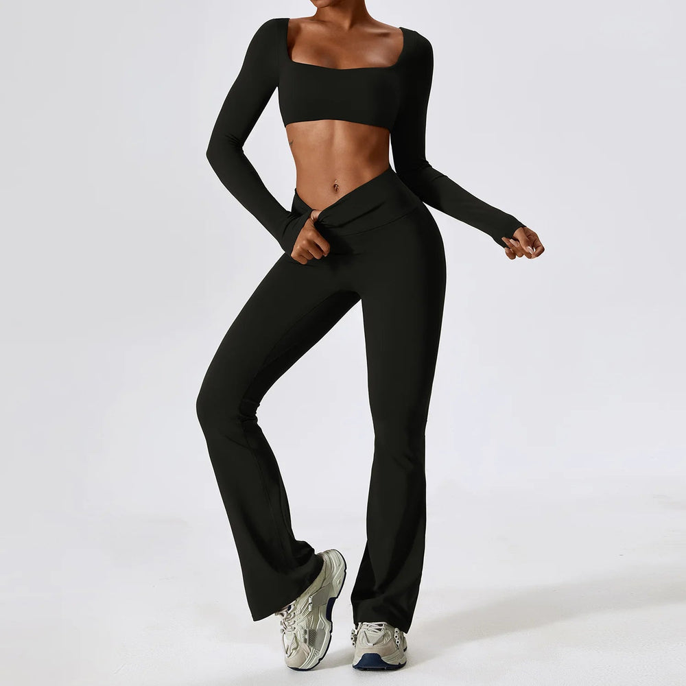 
                  
                    2 Pieces Women Tracksuit Yoga Set Workout Sportswear Gym Clothing Fitness Long Sleeve Crop Top High Waist Leggings Sports Suits - MOUNT
                  
                