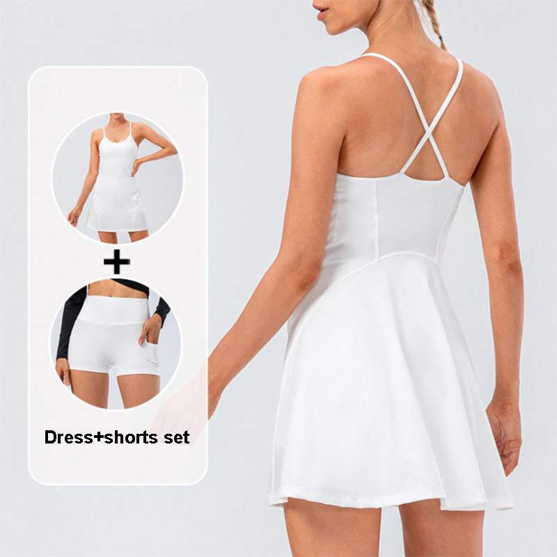 
                  
                    Women Tennis Yoga Skirt High Stretch Soft Nylon Sports Badminton Golf Dress And Fitness Shorts 2 Pcs Set Workout Casual Clothing
                  
                