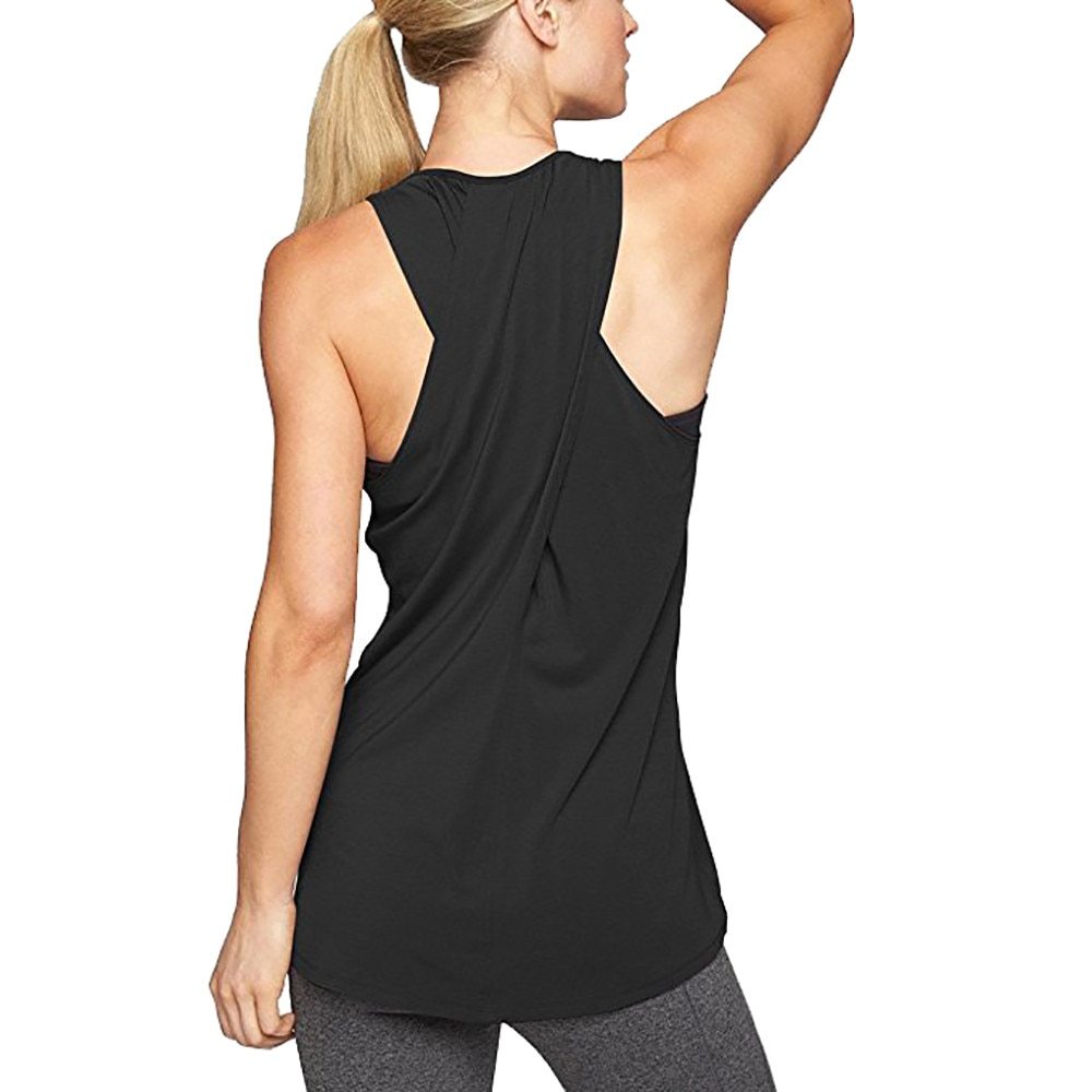 Yoga Shirt Active-Tank-Top Sports-Vest Racerback Gym Fitness Workout Women's Sleeveless