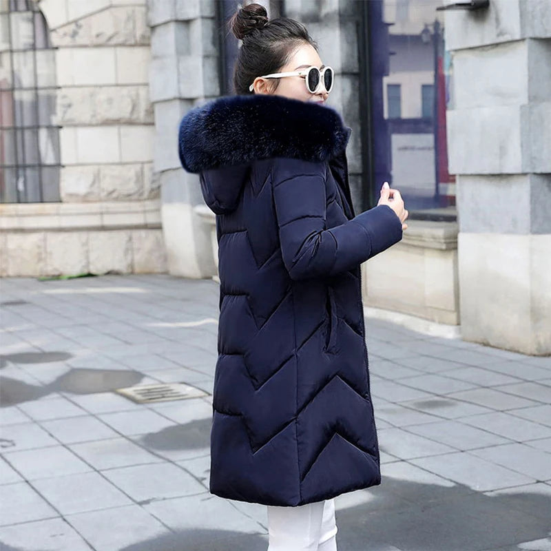 
                  
                    7XL Fashion Coats Winter Jacket Women Parka New 2024 Hooded Long Female Coat Office Lady Warm Down Jacket Fur Winter Coat Women
                  
                