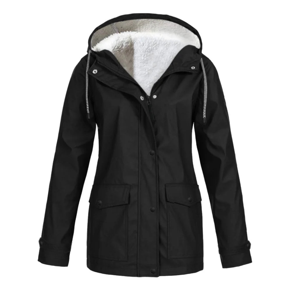 
                  
                    Women's Autumn Winter Plus Velvet Outdoor Jacket Windproof Waterproof Mountaineering Hooded Coat
                  
                