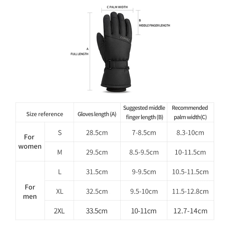 
                  
                    COPOZZ Men Women Ski Gloves Ultralight Waterproof Winter Warm Gloves Snowboard Gloves Motorcycle Riding Snow Windproof Gloves
                  
                