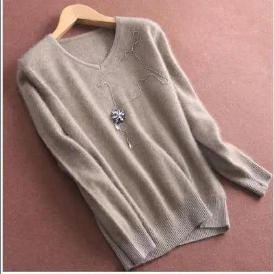 
                  
                    MOUNT Super Warm Fluffy Mink Cashmere Soft Fur V-neck Sweaters and Pullovers for Women Autumn Winter Jumper Female Brand Jumper
                  
                