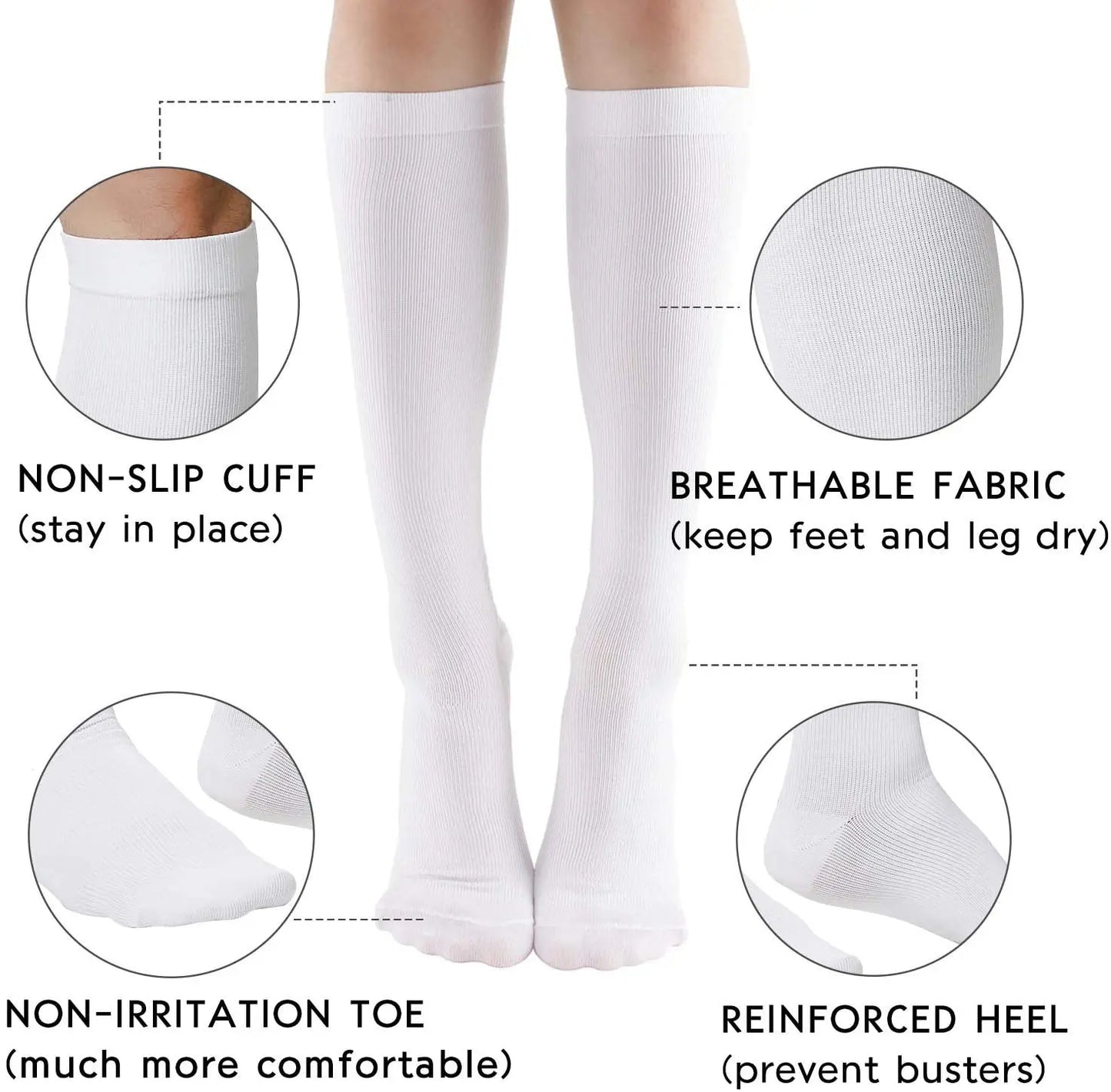 
                  
                    6 Pairs Compression Socks Men Women Hiking Running Varicose Veins Pregnancy Swelling Knee Socks  Marathon Sports Cycling New
                  
                