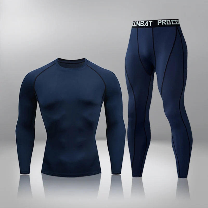 Winter Thermal Underwear Men Warm First Layer Man Undrewear Set Compression Quick Drying Second Skin Long Johns Sport 2 Sets - MOUNT