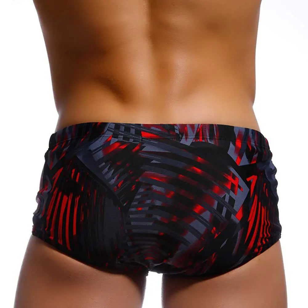 
                  
                    Men Swimwear Brazilian Traditional Cut Swimsuits Swim Bikini Surf Boxer Briefs Board Shorts Trunks Black and Red Sunga
                  
                