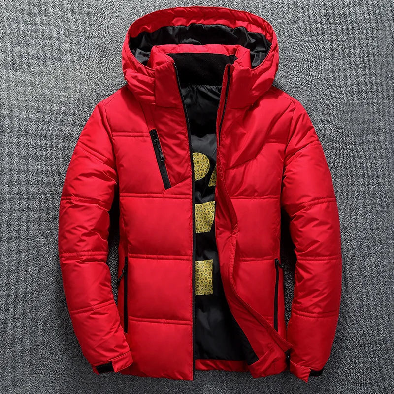 
                  
                    New White Duck Down Jacket Men Winter Warm Solid Color Hooded Down Coats Thick Duck Parka Mens Down Jackets Winter Outdoor Coat
                  
                