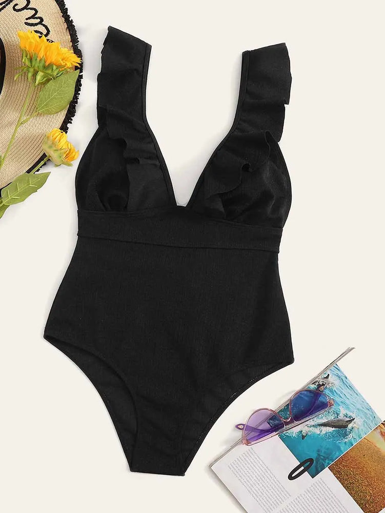 
                  
                    Sexy Ruffle Swimwear Women`s 2024 Deep V One Piece Swimsuit Female Bathing Suit Woman Bodysuit Swimming for Beach Wear Monokini
                  
                