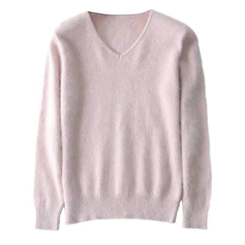 
                  
                    MOUNT Super Warm Fluffy Mink Cashmere Soft Fur V-neck Sweaters and Pullovers for Women Autumn Winter Jumper Female Brand Jumper
                  
                