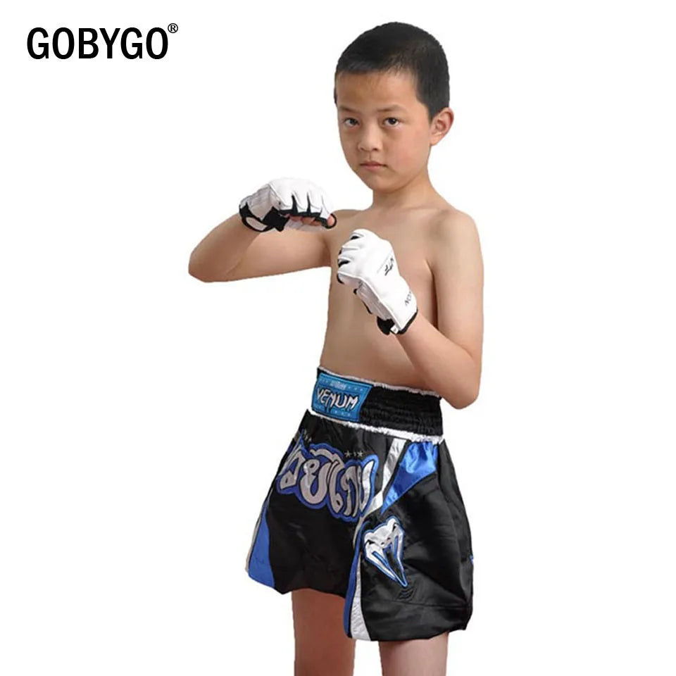 
                  
                    GOBYGO Half Fingers Kids Sandbag Training Boxing Gloves PU Leather Fitness Sparring Taekwondo Gloves Fighting Hand Protector
                  
                