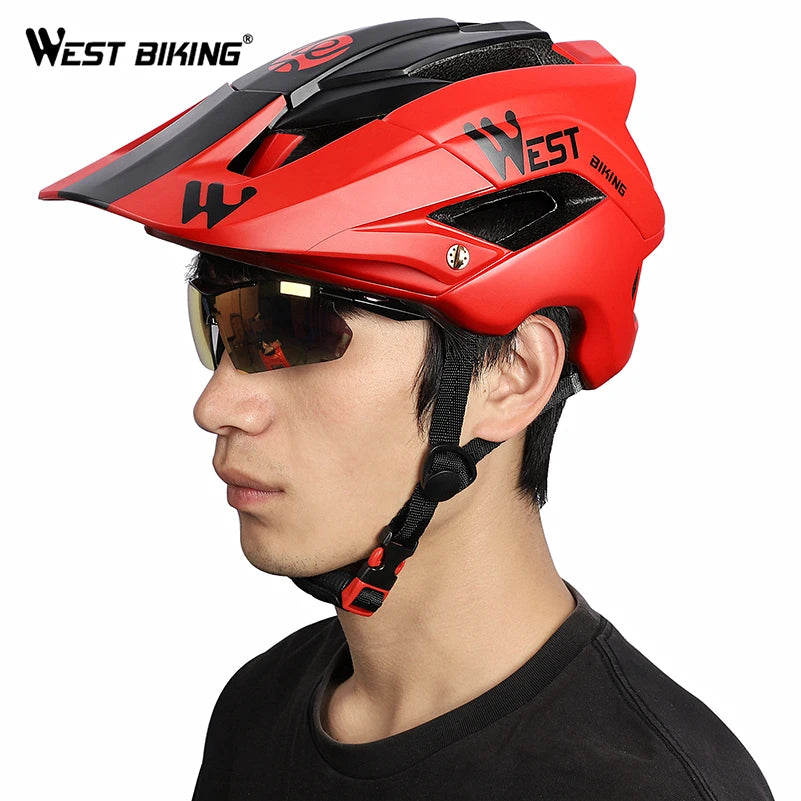 
                  
                    WEST BIKING MTB Bike Helmet Safety Cycling Road Bicycle Equipment Ultralight Sunshade Hat Integrally Molded Cycle Helmets Men
                  
                