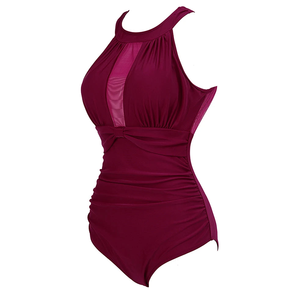 
                  
                    2024 Plus Size Swimwear Women One Piece Swimsuit Sexy Large Mesh 1 Retro Monokini Swimming Suit For Ladies Fat Bathing Suit 4XL
                  
                