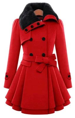 
                  
                    Women's Winter Slim Long Wool Sherpa Coat Double Breasted Padded Korean Cashmere Coat England Style Trench
                  
                