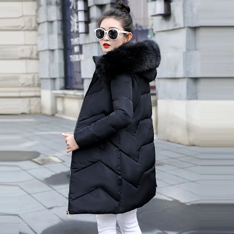 
                  
                    7XL Fashion Coats Winter Jacket Women Parka New 2024 Hooded Long Female Coat Office Lady Warm Down Jacket Fur Winter Coat Women
                  
                