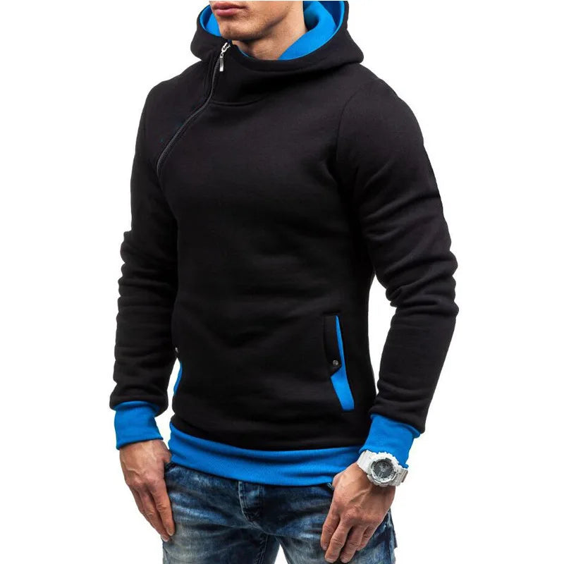 
                  
                    Brand Men's Hoodies Sweatshirts New Slim Pullover Men's Hoody Sweatshirt for Male Diagonal Zipper Man Hood Sweatshirt - MOUNT
                  
                