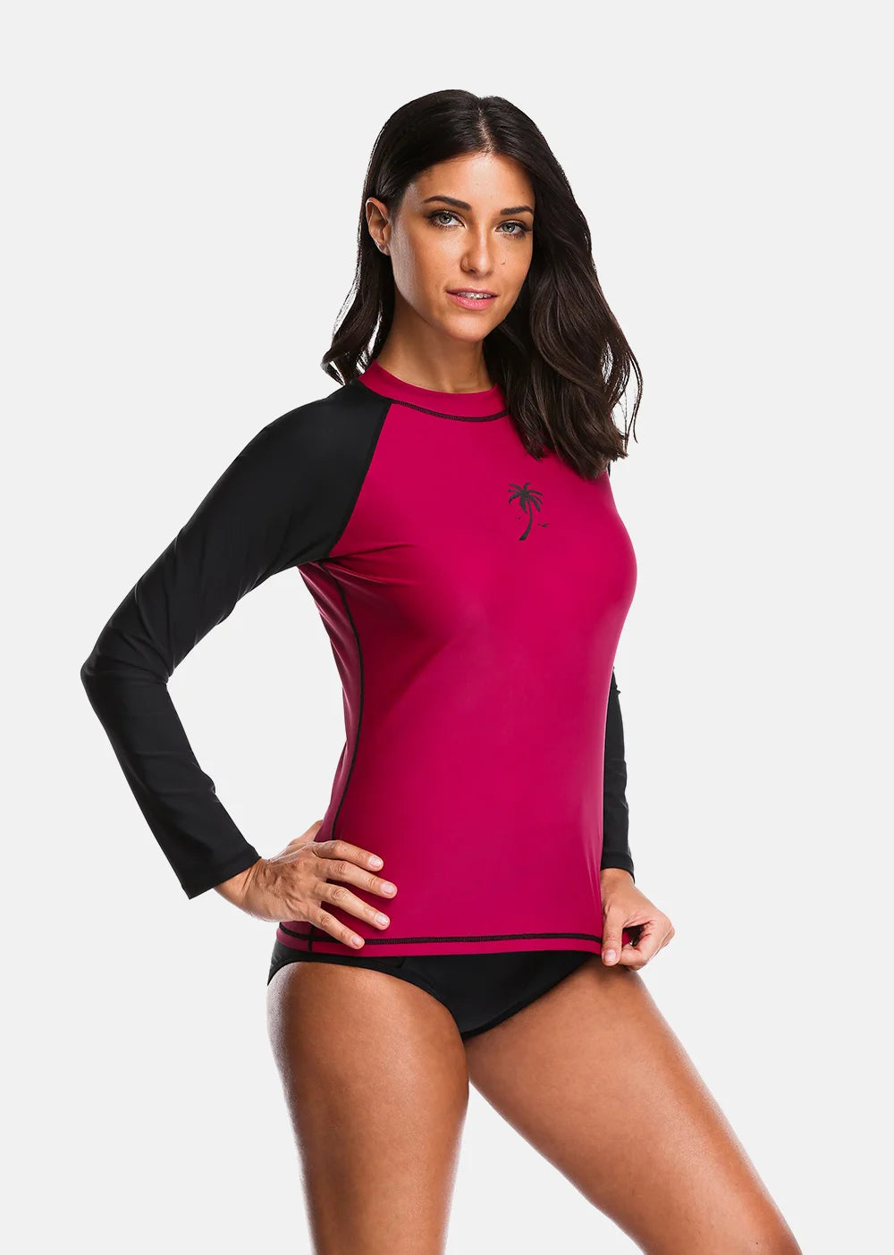 
                  
                    Anfilia Women Long Sleeve Rashguard Swimwear Rash Guard Surfing Top Colorblock Swimsuit Biking Shirt UPF50+ Beach Wear
                  
                