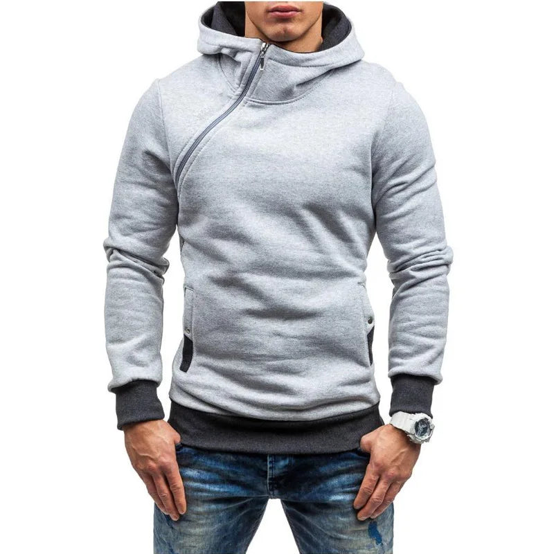 
                  
                    Brand Men's Hoodies Sweatshirts New Slim Pullover Men's Hoody Sweatshirt for Male Diagonal Zipper Man Hood Sweatshirt - MOUNT
                  
                