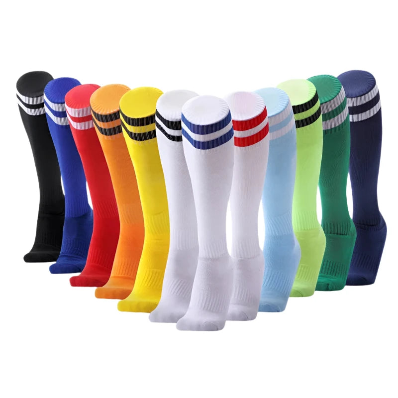 Football Socks For Men's Running Basketball Socks Non Slip Long Tube Stripes Fitness Breathable Rugby Free Shipping New Style