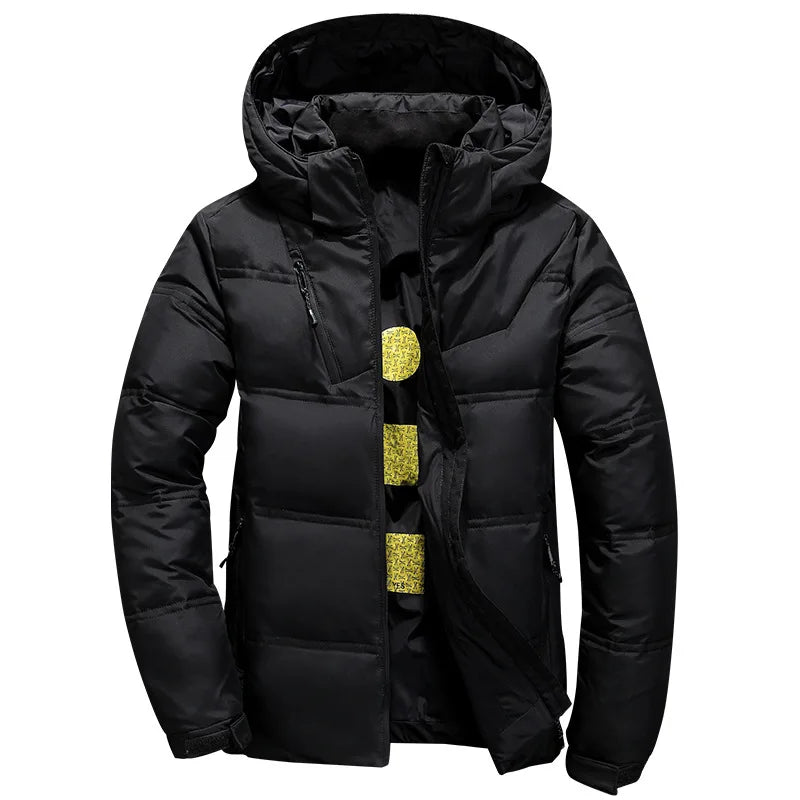 
                  
                    New White Duck Down Jacket Men Winter Warm Solid Color Hooded Down Coats Thick Duck Parka Mens Down Jackets Winter Outdoor Coat
                  
                