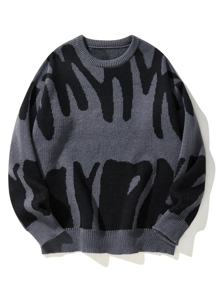 
                  
                    MOUNT New Popular Autumn Winter Irregular Jacquard Pattern Pullover Sweater Casual Round Neck...
                  
                