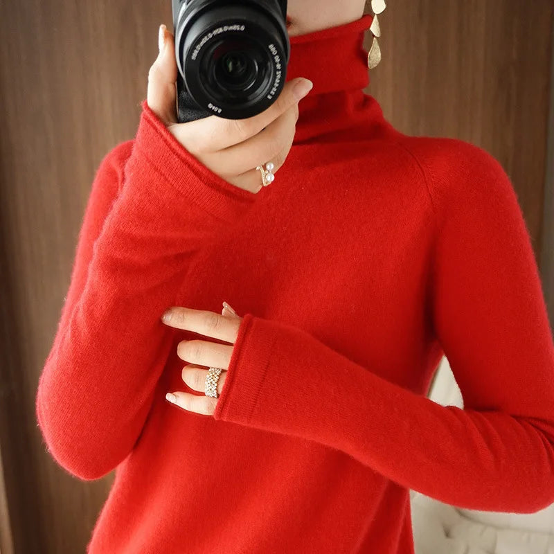 
                  
                    MOUNT Autumn Winter Women Sweaters Turtleneck Long Sleeve Solid Slim Fit Basic Knit Tops Warm...
                  
                