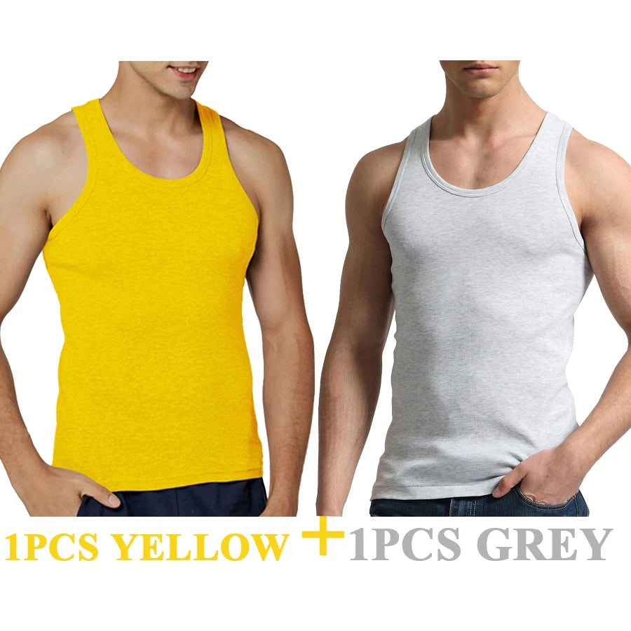 
                  
                    Tank Tops Men 100% Cotton Solid Vest Male Breathable Sleeveless Tops Slim Casual Gym Running Comfortable Undershirt Mens Gift
                  
                