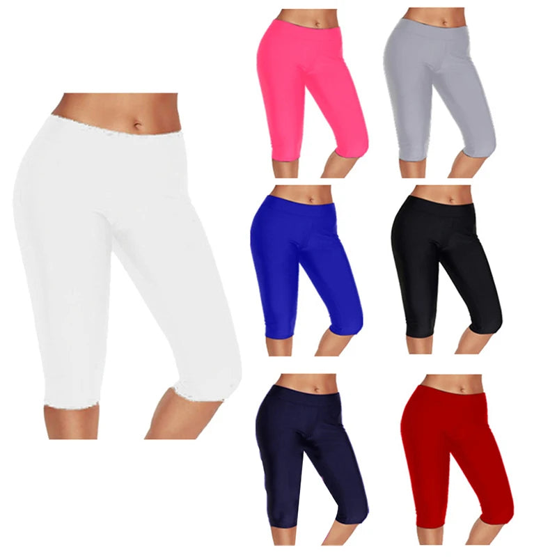 MOUNT Elastic Waist Cycling Sports Shorts Women Yoga Pants Quick Dry 3/4 Running Trouser Female...