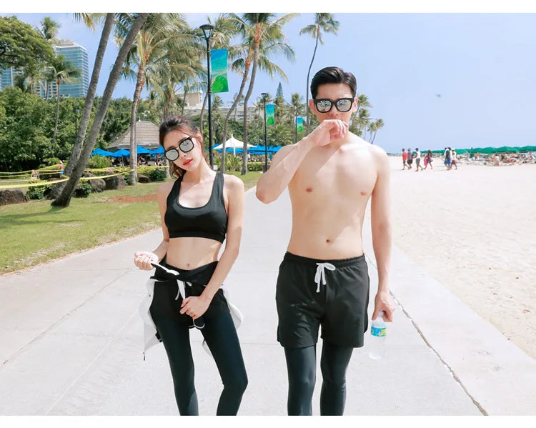 
                  
                    Korean Couple Split Diving Suit Women Men's Snorkeling Surfing Swimsuit Conservative Sun Protection Sports Pants Swimwear
                  
                