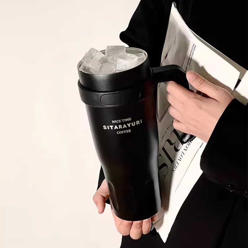 
                  
                    Cute Thermos Stainless Steel Vacuum Insulated Tumbler With Lid Straw Handle for Water Hot Iced Coffee Tea Gym Car Thermal Cup
                  
                