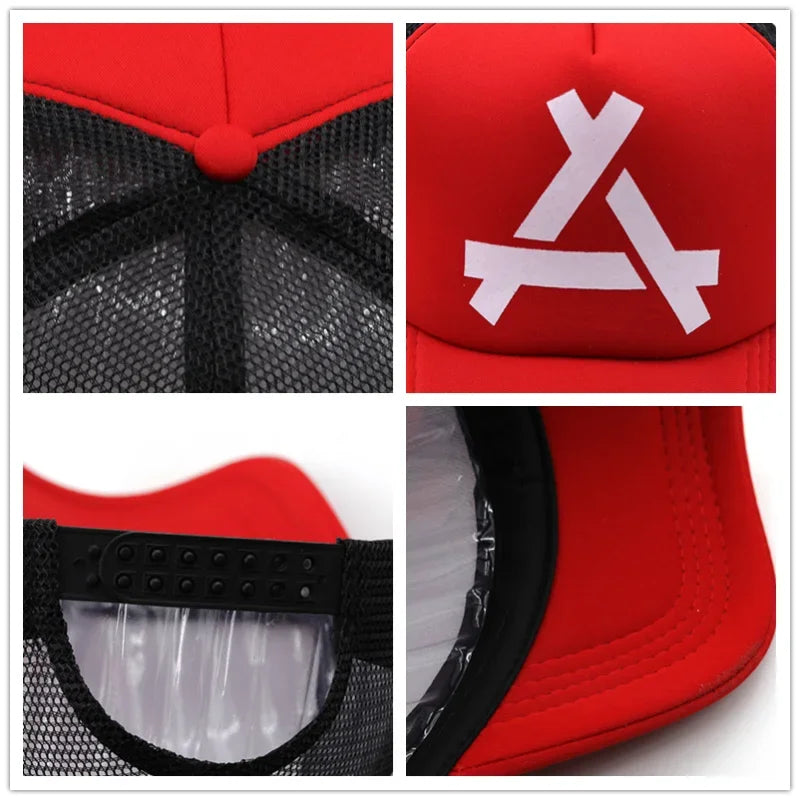 
                  
                    Embossed Triangle Mesh Baseball Caps Women Breathable Mesh Snapback Hats Red Black Casual Sport Hats Cap Unisex Men Fishing - MOUNT
                  
                