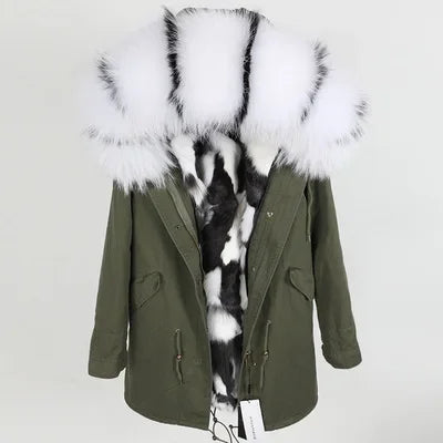 
                  
                    MOUNT Maomaokong Winter Women's Fur Jacket Long Outdoor Tops Real Fox Fur Collar Inner Fur Lining...
                  
                