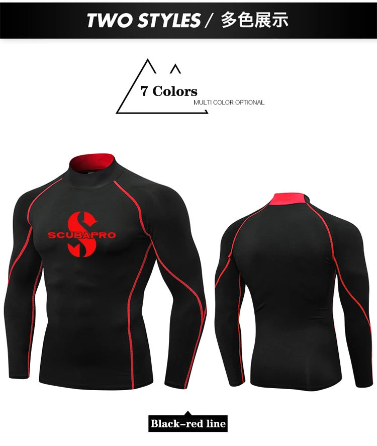 
                  
                    Men Swim Surfing T-shirt Beach UV Protection Swimwear Rash Guard Long Sleeve Diving Wetsuit Rashguard Tops Gear Summer Apparel
                  
                