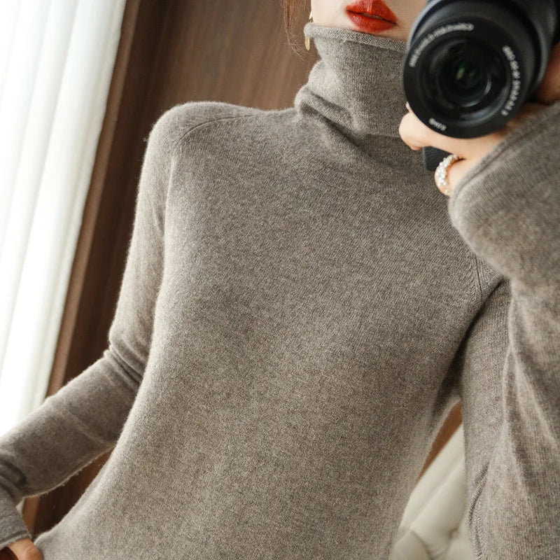 
                  
                    MOUNT Autumn Winter Women Sweaters Turtleneck Long Sleeve Solid Slim Fit Basic Knit Tops Warm...
                  
                