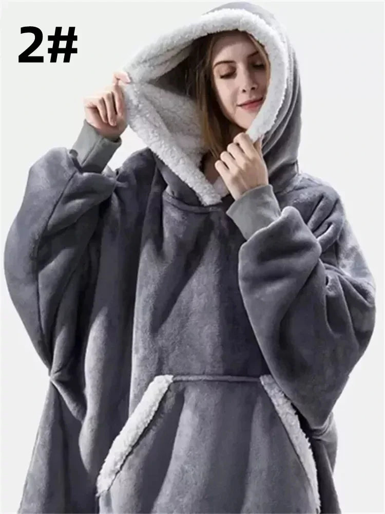 
                  
                    Winter Hoodies Sweatshirt Women Men Pullover Fleece Giant TV Oversized Blanket with Long Flannel Sleeves
                  
                