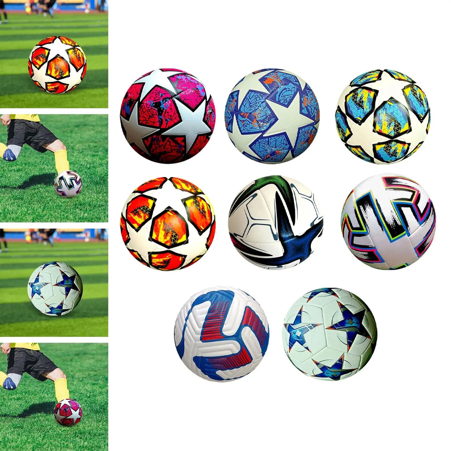 
                  
                    Soccer Ball Size 5 for Regular 11 A Side Use Football Training Ball for Game Competition School Practice Indoor Outdoor Playing
                  
                