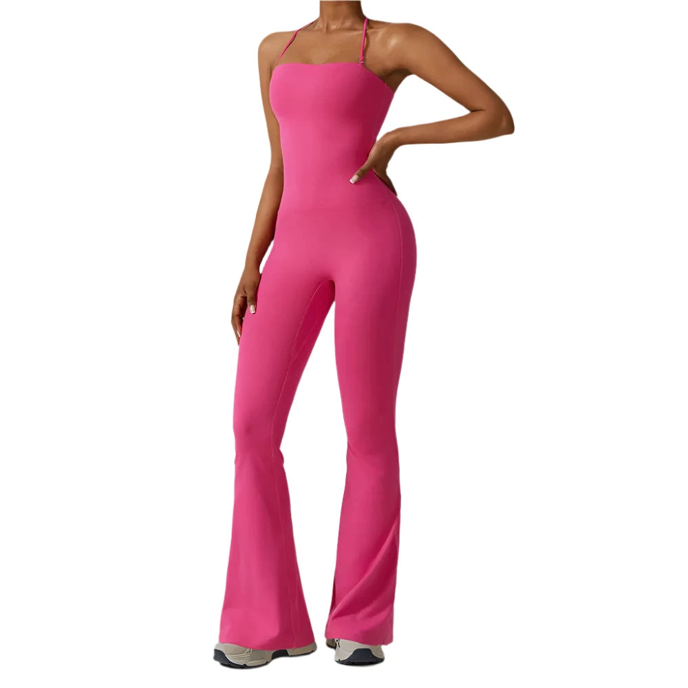 Yoga Set Yoga Jumpsuits Women's Tracksuit One Piece Workout Rompers Sportswear Gym Set Workout Clothes for Women Flared Pants