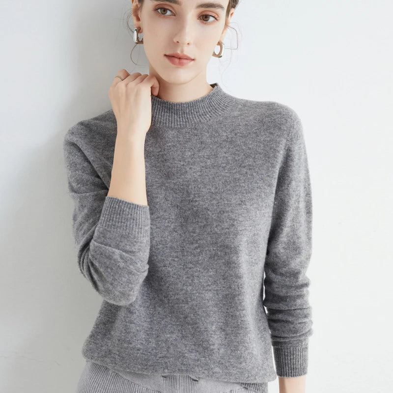 
                  
                    100% Merino Wool Cashmere Sweater Women Knitted Sweater Turtleneck Long Sleeve Pullovers Autumn Winter Clothing Warm Jumper Tops
                  
                